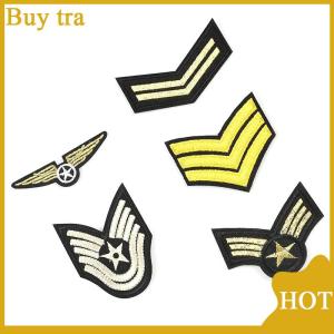 [Buytra] Flying Jacket Badge Golden Wings Hook Loop Patch Mini Eagle Morale Emblem Chest Cloth Sticker for Men Pilot Suit DIY