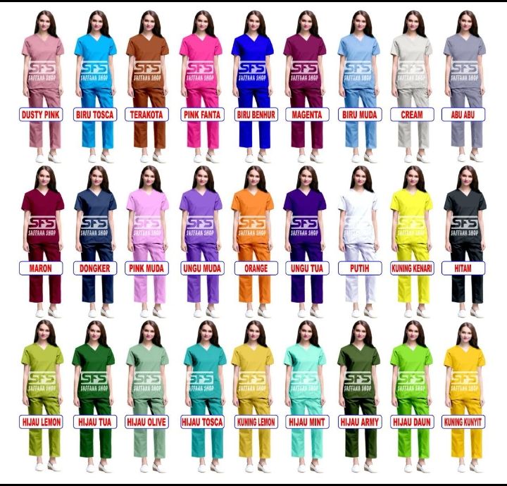 Baju OK / Baju OKA / Baju Perawat Lengan Pendek Pria / Wanita Bisa COD