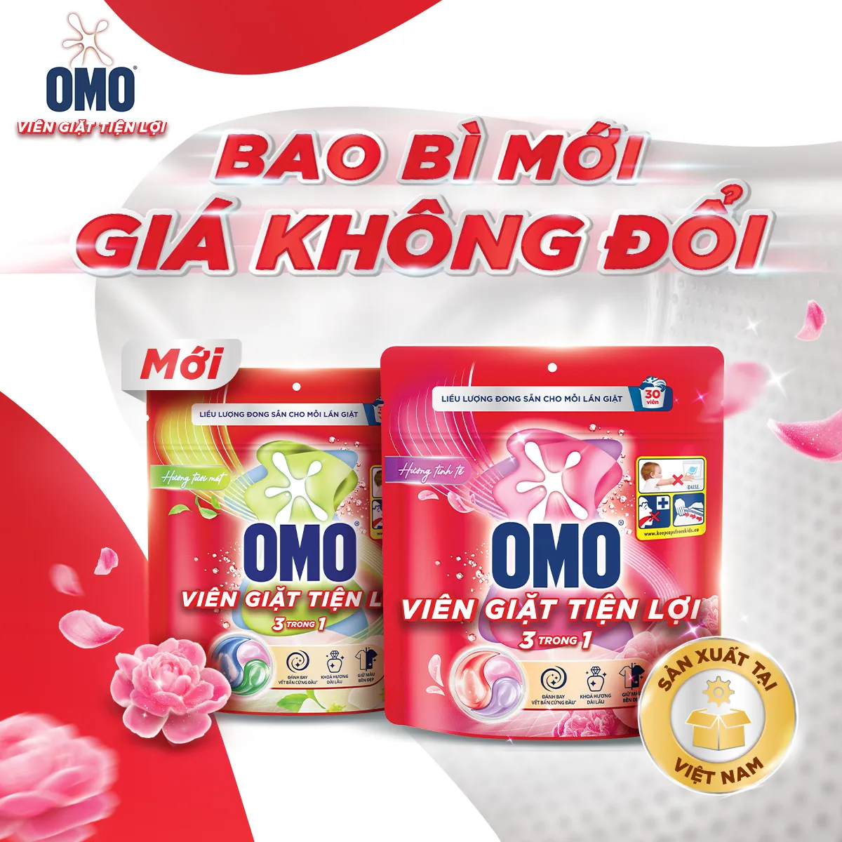 Túi viên giặt OMO 3 trong 1
