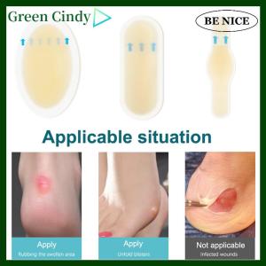 [Green Cindy] 24pcs Adhesive Hydrocolloid Gel Blister Plaster Heel Anti-wearing Heel Sticker Pedicure Patch Plaster Foot Care Tools