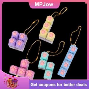 【MPJow】 Portable Keyboard Clicker Fidget Keychain Set Buttons For Sensory Stress Relief Ideal For Office Travel Toy Bag Pandent