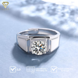 LORE Jewellery - Cincin Moissanite Lapis Emas 18K - Silver Edge Moissanite Ring 1.0 / 2.0 Carat [GRA Certificated and After Sales Warranty]
