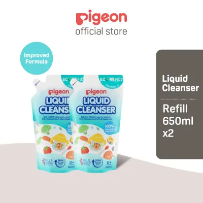PIGEON Liquid Cleanser Refill (650ml X 2) Regular or Yuzu Flavour