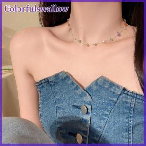 Colorfulswallow Hàn Quốc Đơn Giản Màu Đá Chuỗi Vòng Cổ Cho Phụ Nữ Vàng Đảng Bãi Biển Xương Đòn Quà Tặng Thẩm Mỹ Đồ Trang Sức