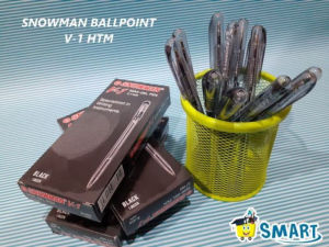 (1PAK ISI 12PCS)SNOWMAN BALLPOINT V-1 HITAM
