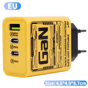 3 Cổng USB C Nhanh Chóng Sạc Sạc 145W Gan USB PD Sạc Tương Thích Với iPhone 15 Pro QC 3.0 Bộ chuyển đổi sạc Cho Samsung Xiaomi Huawei