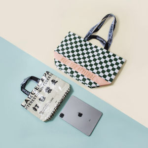 ถูกต้อง กระเป๋าช้อปปิ้ง Yemi\_Q กระเป๋าถือแบบเรียบ พัฒนาโดยกระเป๋าถือแบบพับได้ ถุงรักษ์สิ่งแวดล กันน้ำ กันเปื้อน พร้อมส่ง ราคาถูกต้อง