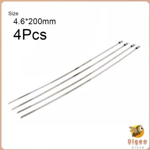 Digeo Metal Cable Zip Ties 201 Stainless Steel Multi-purpose 4.6*200mm 4Pcs/bag