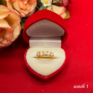 แหวนทองพลอยเรียง สีไพลิน อเมทิสต์ ชุบทอง ใส่เสริมบารมี ใส่ได้ทุกโอกาส งานสวย พร้อมส่ง รูปถ่ายจากสินค้าจริง