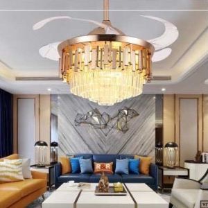 [BH 5 năm - Động cơ DC lõi đồng]Quạt trần đèn dấu cánh quạt trần phòng khách 3 chế độ ánh sáng-điều khiển từ xa -GER32
