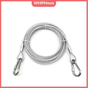 WHPHous 3-10M Double-Headed Dog Tie Out Cable Leash Raction Rope Metal Buckle Steel Wire Anti-Rust Training Collar Outdoor Dogs Strap