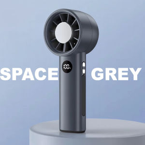 Portable High-Speed Handheld Fan with Digital Display - Rechargeable Turbo Mini Fan 5 Adjustable Speeds for Travel Home Office & School.