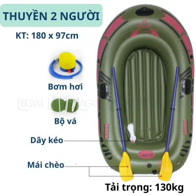 Thuyền Hơi Thuyền Phao Xuồng Bơm Câu Cá 3 Người Dày Rộng Chắc Chắn Dùng Du Lịch Dã Ngoại Cứu Sinh