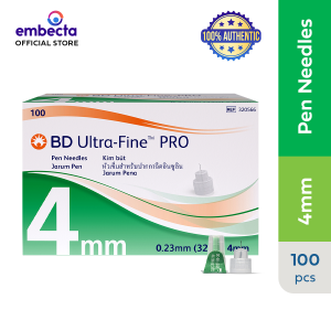 BD Ultra Fine PRO Pen Needle 4mm x 32G (Box of 100s)