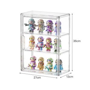 Bincoo Wall Mounted Acrylic Display Case Popmart Dustproof Storage Box Figure Stand Organizer Doll Figure Storage Box