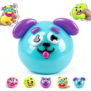 Công cụ giảm căng thẳng sáng tạo 1 CÁI: Thay đổi khuôn mặt cho chó Pinching Bóng giảm âm nhạc Đồ chơi trẻ em