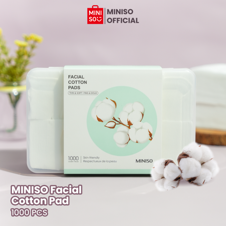 MINISO Facial Cotton Pad 1000 pcs Kapas Tipis Pembersih Makeup Make Up Kapas Kotak Kapas Pembersih Wajah Kapas Kecantikan