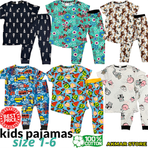 Boys Pajamas Girls Pyjamas Baju Kanak-Kanak Sepasang Baju Tidur Budak Cotton KIds Pyjama Sets