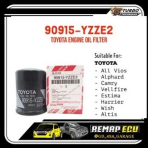 TOYOTA 90915-YZZE2 OIL FILTER - VIOS ALTIS CAMRY VELLFIRE ESTIMA ALPHARD/ RAV4/ IPSUM/ WISH/ HARRIER