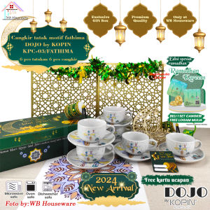 Gift Edisi Lebaran/Idul Fitri Cangkir teh 6 pasang motif AZULEJOS KOPIN / tea set / coffee set