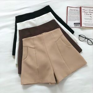 COD时尚西装短裤女外穿韩版高腰纯色休闲裤a字阔腿裤潮3122高腰显瘦2026新品