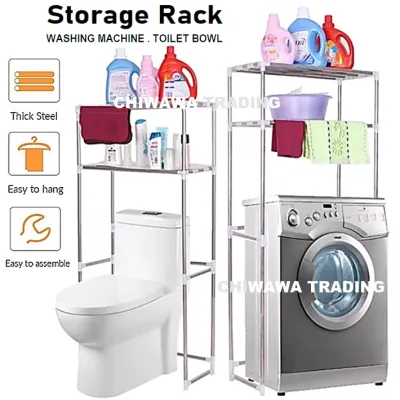 2 Tier Layer Washing Machine Rack Kitchen Laundry Living Bathroom Toilet Organizer Storage Shelf Rak Mesin Basuh Tandas