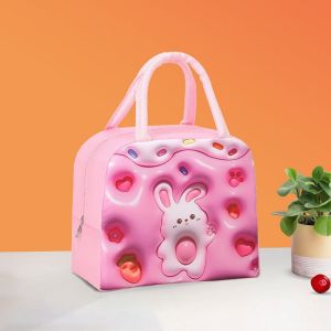 LD-T61 Tas Bekal Anak Karakter Animal 3D Lunch Bag Travel Cooler Bag Tempat Penyimpanan Makan Siang