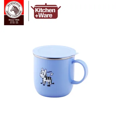 Zebra Stainless Steel 250ml Kiddy Cup With Lid [Diameter: 7cm] / Heat Insulated Mug Safe for Children / Hot Cold Water Drink