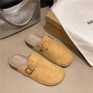 Free Shipping Korean-Style Fashionable And Versatile 2026 Summer New Retro Thick-Soled Slip-On Sandals For Outdoor And Indoor Wear