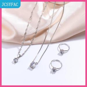JCSYFAC Phụ nữ sang trọng vòng Vòng cổ bông tai rhinestone vòng đeo tay nữ Phụ nữ giản dị trang sức Set