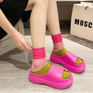 QDshop มาแรงมาก รองเท้าแตะพื้นหนานุ่ม วัสดุยาง EVA แบบสวมเก็บหน้าเท้าได้ดี ใส่แล้วเท้าดูเรียว น้ำหนักเบา สีสันสดใสระดับ 10 รุ่นนี้หน้าเท้าอวบ แนะนำ+1 ไซซ์น๊า