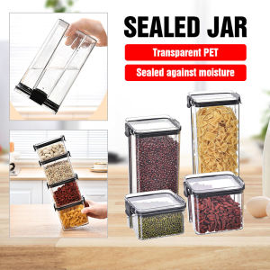 Airtight Food Storage Containers with Cover Transparent Sealed Jar Grain Food Fresh Box Plastic Kitchen Moisture-proof Storage Tank