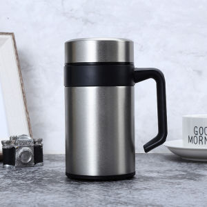 304 Ly giữ nhiệt bằng thép không gỉ cốc văn phòng cốc trà có tay cầm bộ lọc trà quà tặng doanh nghiệp cho nam giới logo