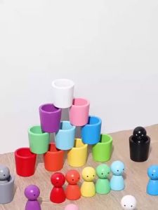 Trẻ em montessori màu nhân vật phản diện phân loại cốc xếp chồng mẫu giáo bé phối hợp tay mắt đào tạo lợi ích đồ chơi trí thông minh