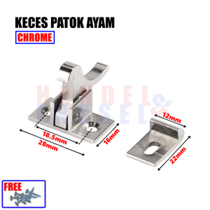 Patok Ayam Kuningan Chrome Safe Latch Pengait Pintu Lemari Keces Patok Ayam