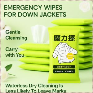 💖Buy 2 Get 1 Free💖【Instant Stain Remover】Emergency Cleaning Wipes for Down Jackets/Waterless Clothes Cleaner/Camellia Scented Travel Wipes/Emergency Oil Stain Remover/Portable Jacket Maintenance Tissues 免水洗羽绒服清洁湿巾