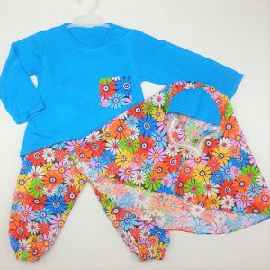 Setelan Baju Muslim Anak Terbaru Kerudung Baju Anak Perempuan 1-2 Tahun