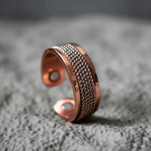 Twisted Rings for Women & Men Pure Copper Open Adjustable Health Ring Resizable Energy Jewelry Gift