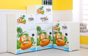 กว้าง58cmลิ้นชักเก็บของลายการ์ตูนตู้เสื้อผ้าตู้เก็บของแบบหลายชั้น ไม่มีกลิ่นปลอดสารพิษ 6ชั้น5ชั้น4ชั้น3ชั้น