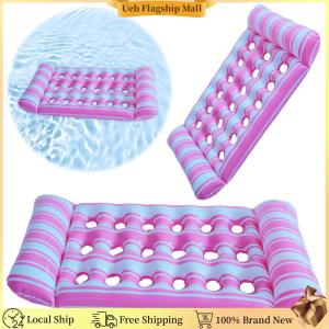 [Ueb Flagship Mall]Inflatable Floating Bed Portable Hammock Recliner Chair Foldable Inflatable Water Sleeping Bed for Swimming Pool Party