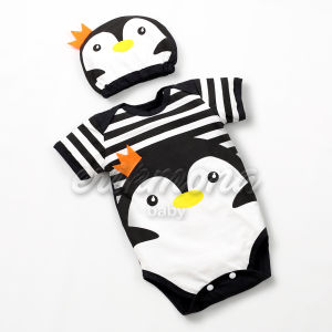 ✔️baju bayi jumper bayi ✔️karakter penguin hitam lucu✔️