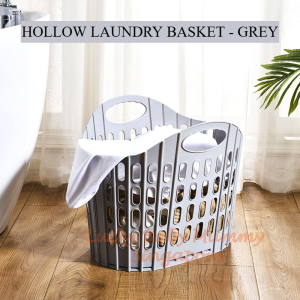 Hollow Laundry Basket | Portable Plastic Clothes Storage Hamper with Handles | Lucky Home