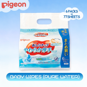 Pigeon Baby Wipes oil-infused smooth thick finish 64 sheets 6 packs/77 sheets 6 packs