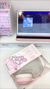 Sanrio Bluetooth Headphone Wireless Headsets Anime Cartoon Stereo Kuromi Headset Earphone With Mic Fashion Hottie Gifts