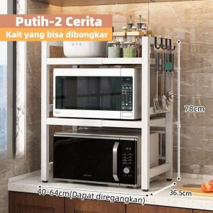 Ukuran yang Dapat Ditarik/Rak penyimpanan Microwave|Rak Bumbu Dapur Portable|Rak Microwave Serbaguna |Rak Dapur Multifungsi|Rak Oven storage box Serbaguna