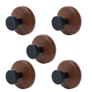 BHQ Wooden Grain Suction Cup Hook Waterproof Wall Mount Organizer for Towel Key Kitchen Bathroom Storage Supplies