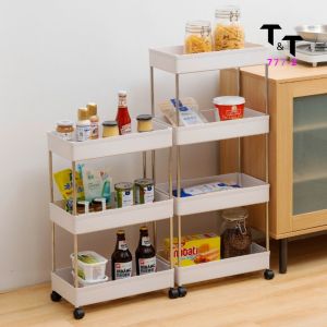 ชั้นวางของ ชั้นวางของพลาสติก ชั้นวางของ5ชั้น ชั้นวางของในครัว ชั้นวางของพลาสติก ตัวช่วยจัดระเบียบบ้าน มีล้อเลื่อน เคลื่อนย้ายสะดวก