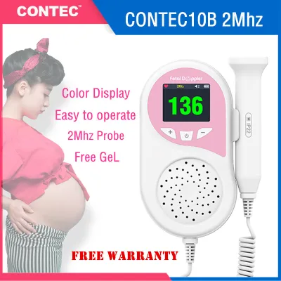 CONTEC10B pocket fetal doppler Baby Monitor pregnant heart rate monitor Rechargeable lithium battery LCD Display