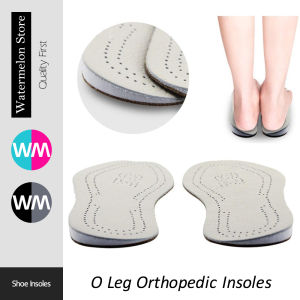 1 Pair Cowhide Leather O X Leg Orthopedic Insoles Heel Inserts Lift Shoe Wedge Knee Pads for Foot Alignment Knock Knee Pain Bow Legs