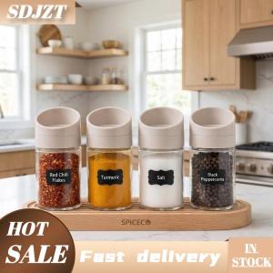 SDJZT Đa Năng Muối Chai Xoay Nắp Cho Gia Vị Và Gia Vị Kín Leakproof Thiết Kế Cho Nhà Bếp Nấu Ăn Bàn Sử Dụng 1/4Pcs